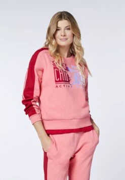 Chiemsee MIT LABEL PRINT IM FARBVERLAUF - Sweatshirt - Salmon Rose