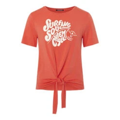 Chiemsee Gecropptes T-Shirt Mit Saum Zum Knoten