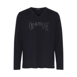 Chiemsee Logo-Longsleeve Mit V-Neck Aus Jersey