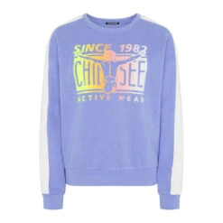 Chiemsee Sweatshirt In V-Shape Mit Label-Print Im Farbverlauf